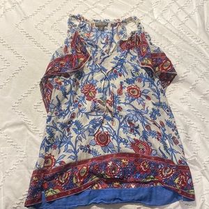 boho ruffle floral tank